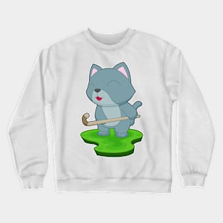 Cat Hockey Hockey stick Sports Crewneck Sweatshirt